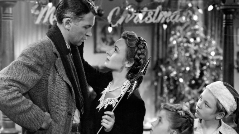 Classic Christmas scene from 'It's a Wonderful Life' film