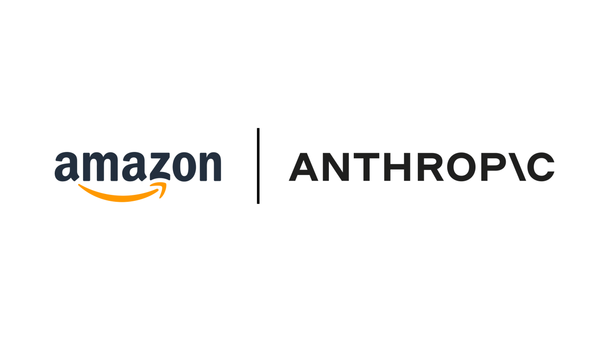 Los logos de Amazon y Anthropic.