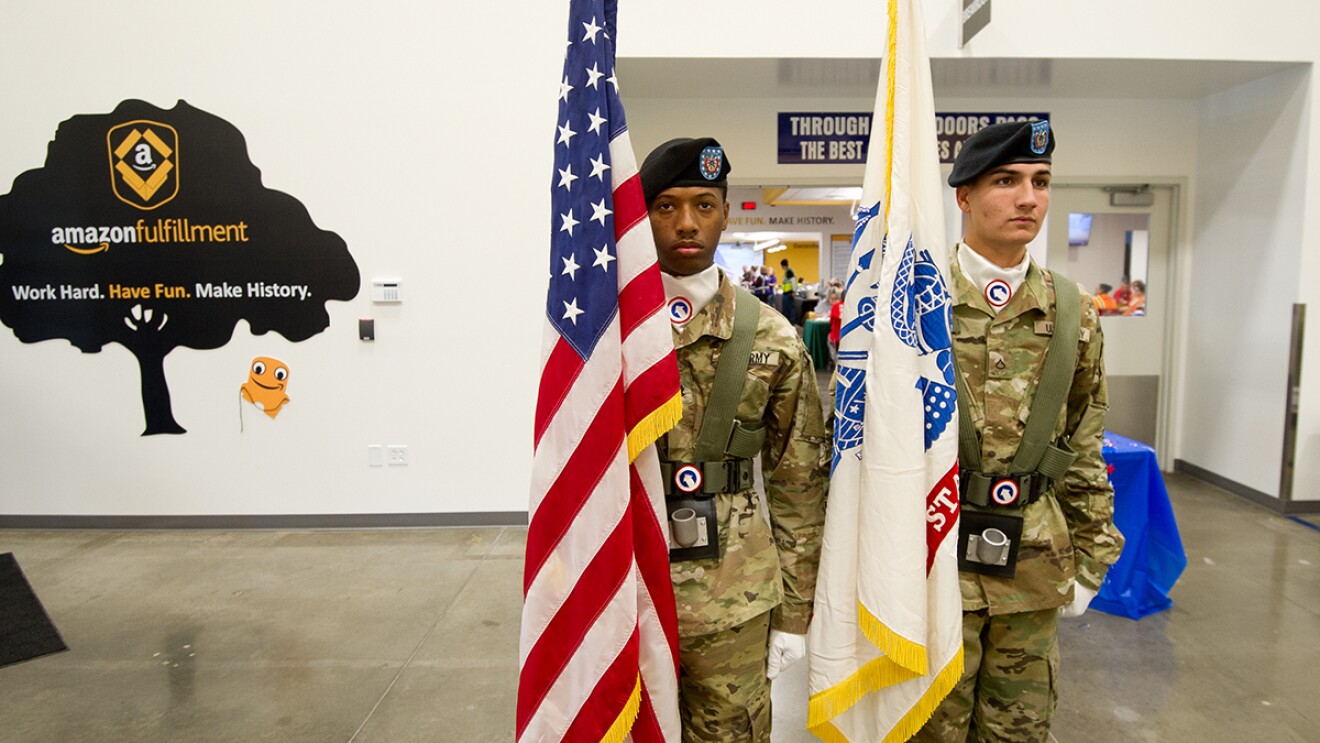Ft. Knox Color Guard presentation at Amazon Campbellsville, Kentucky