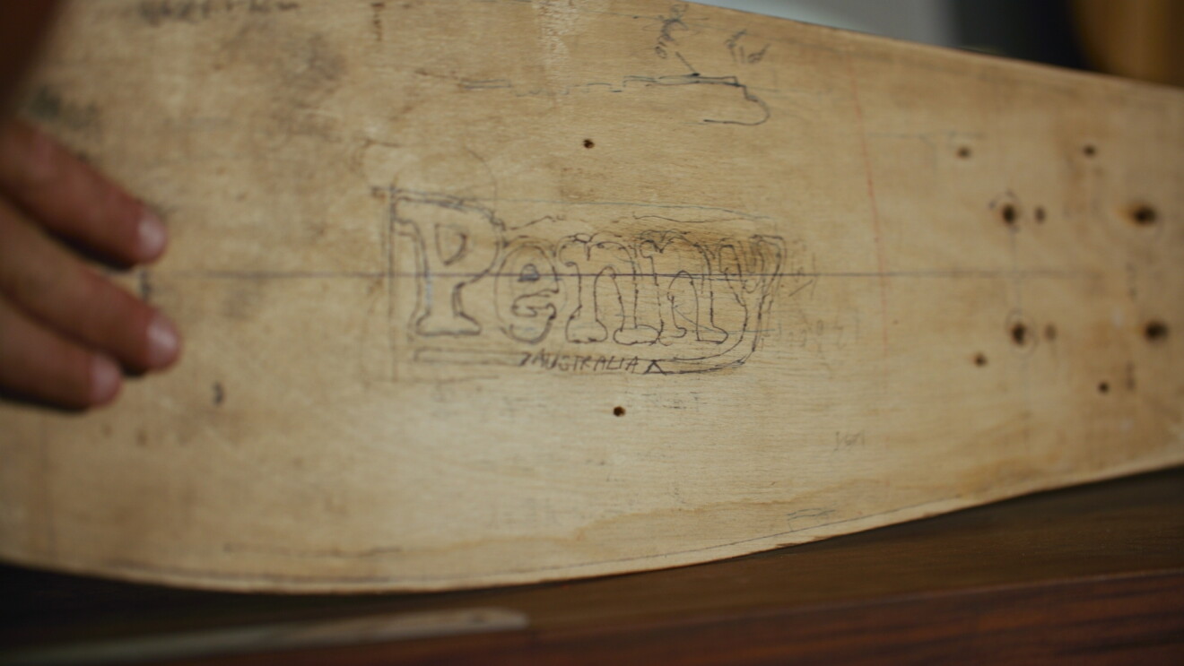 Penny skateboards logo on back of skateboard