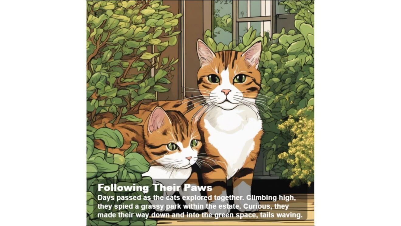 An AI-generated snippet from AWS-developed StoryGen, a storytelling prototype.