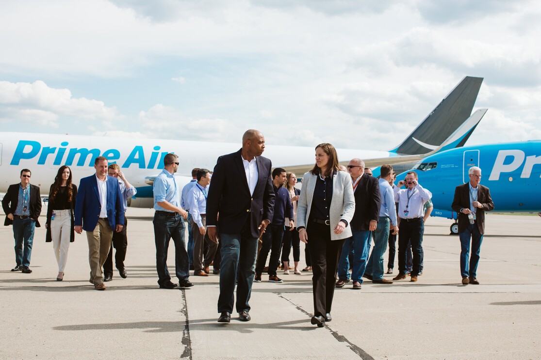 Amazon Prime Air Hub groundbreaking ceremony in Hebron, Kentucky.