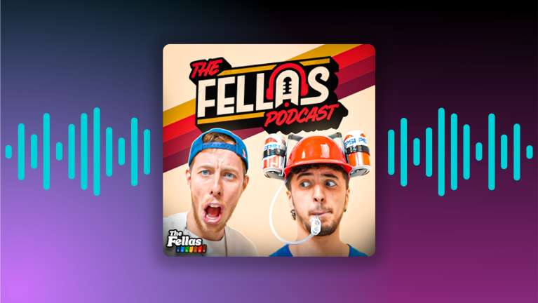 The Fellas Podcast artwork showing hosts in silly poses with Pepsi cans