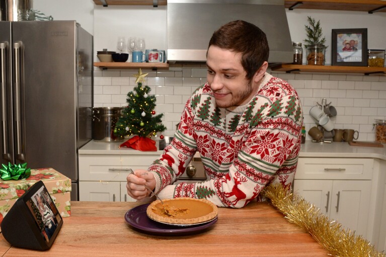 Pete Davidson and his grandfather using the Amazon Echo Show