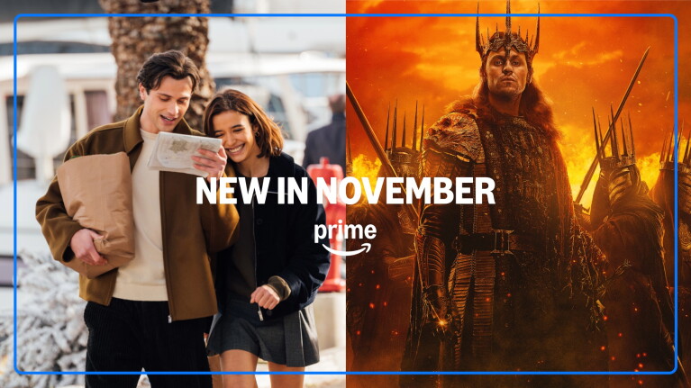 Split promo for Prime Video's new November titles: images of 'Campus Drivers' and ‘The Lord of The Rings: The Rings of Power’ Season 3