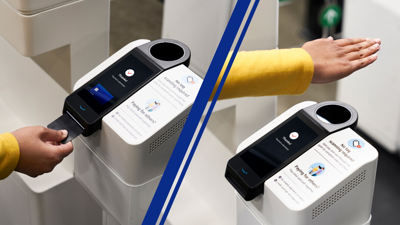 A photo of a customer shopping in a store at Climate Pledge Arena that uses Just Walk Out technology.