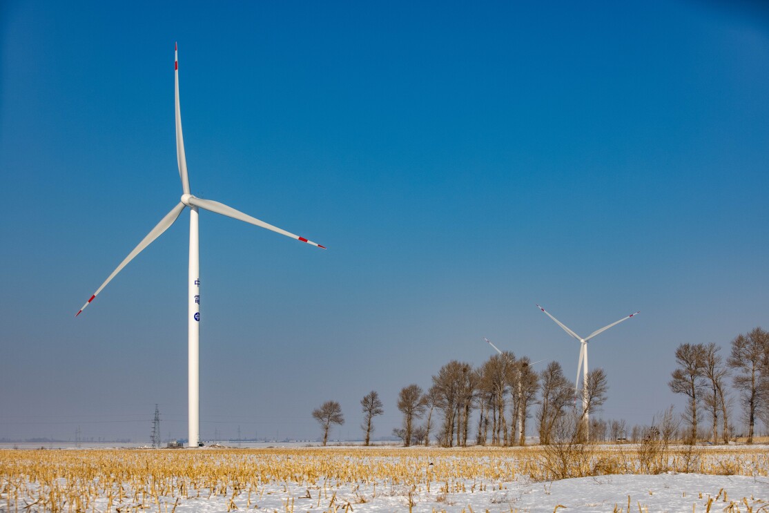 An image of a wind farm in China