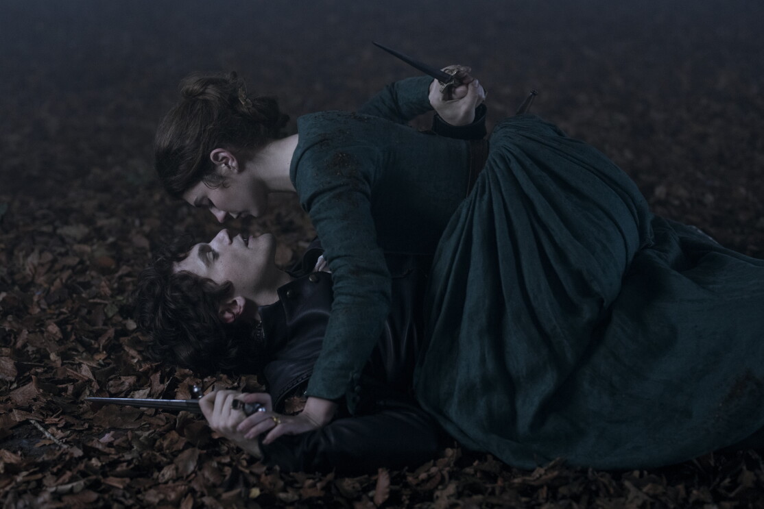 Emily Bader as Lady Jane Grey and Edward Bluemel as Guildford Dudley in 'My Lady Jane' on Prime Video