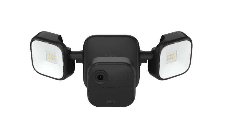 An image of a Blink Outdoor 4 Floodlight Camera on a white background.