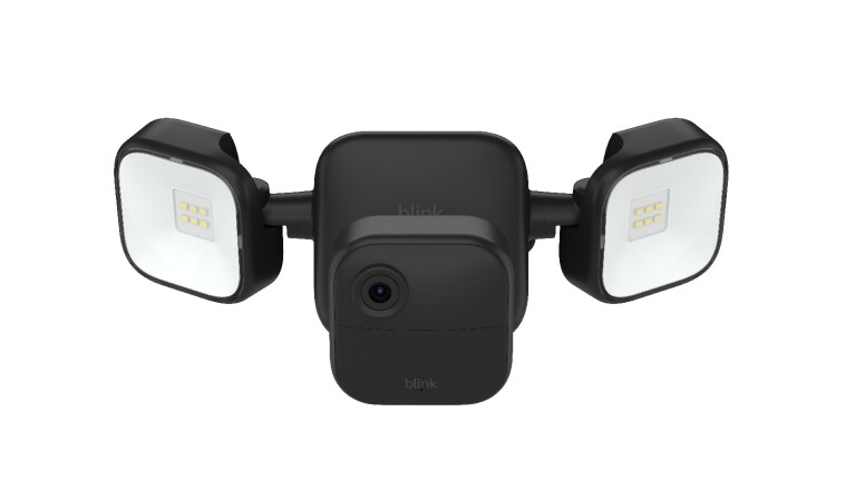 An image of a Blink Outdoor 4 Floodlight Camera on a white background. 