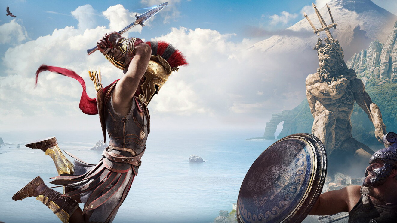 A still from a video game showing a soldier battling Trident. 