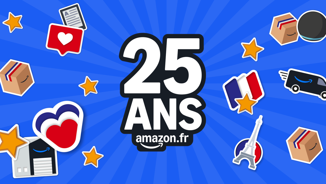 Graphique célébrant les 25 ans d'Amazon en France