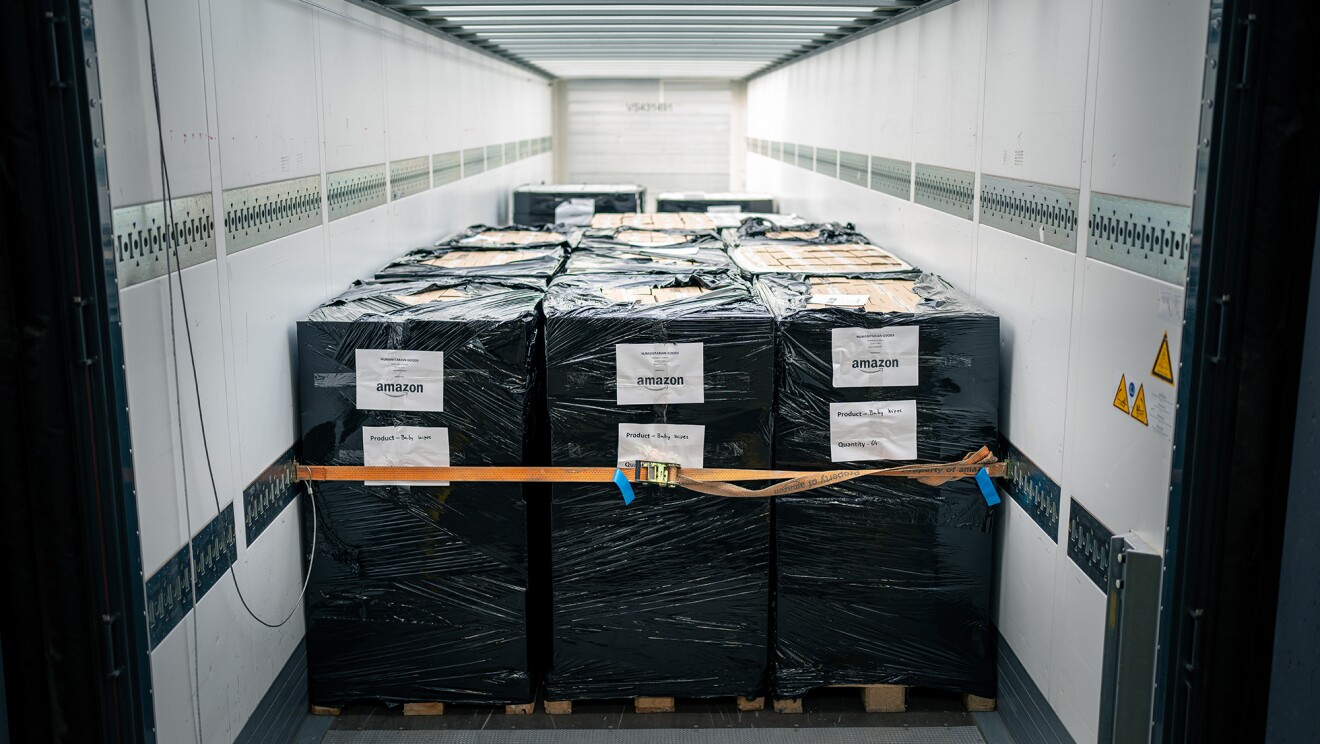 Image from the Slovakia hub Amazon set up to support Ukraine refugees