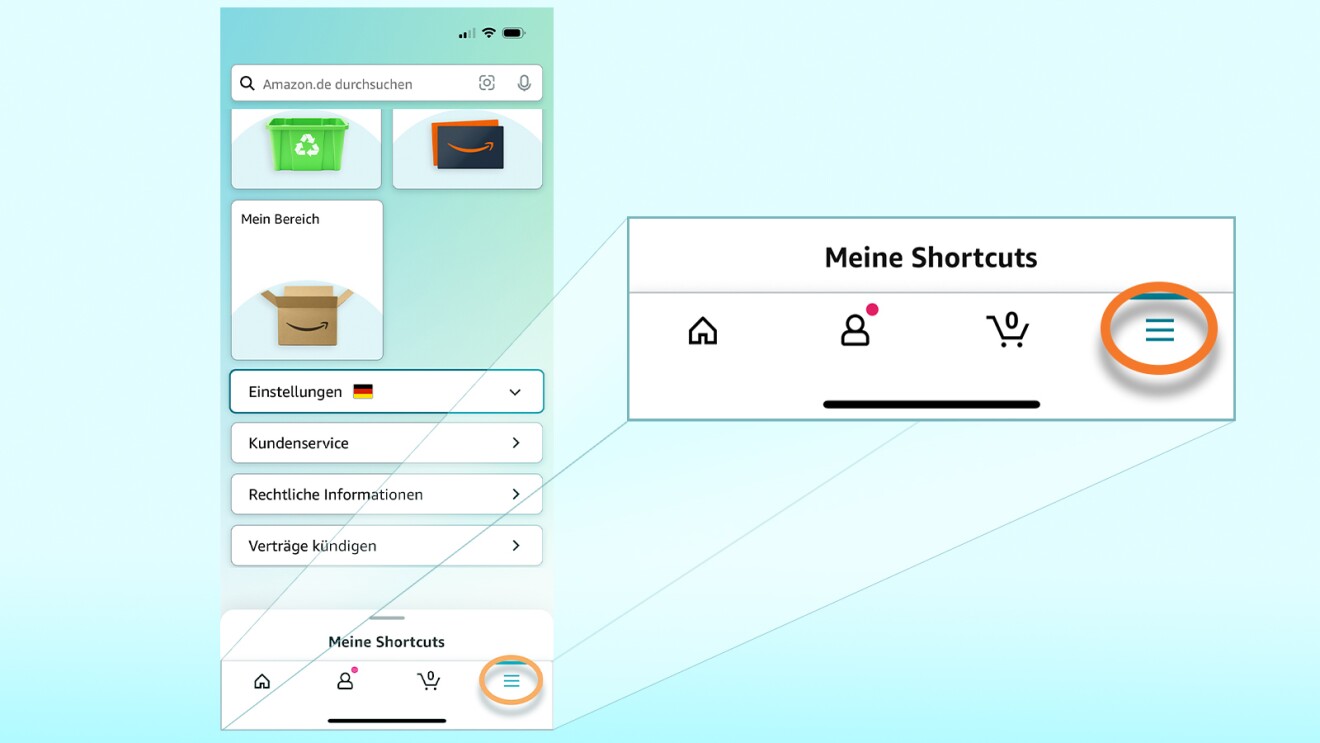Screenshots der Amazon App