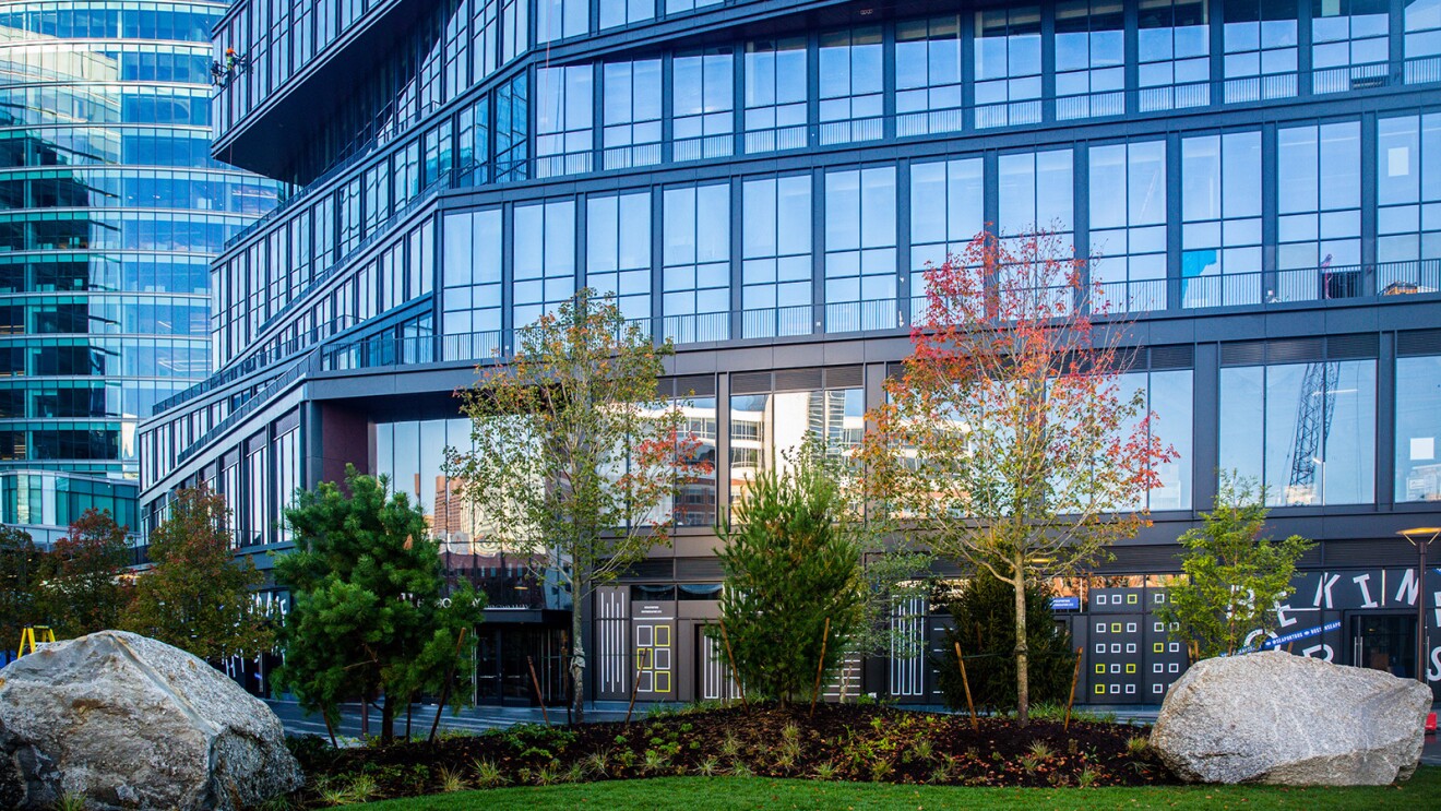 An image of the Amazon office building in Boston, Massachusetts