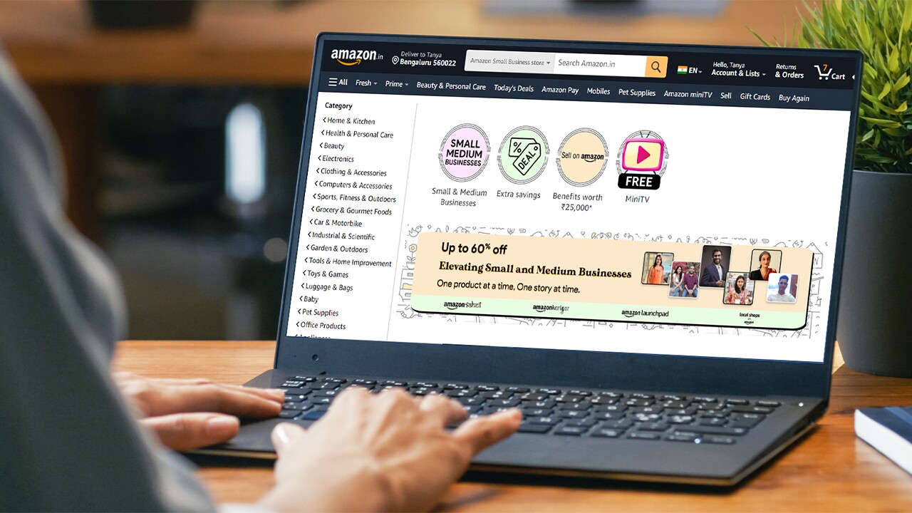Amazon.in page for deals on products by small businesses