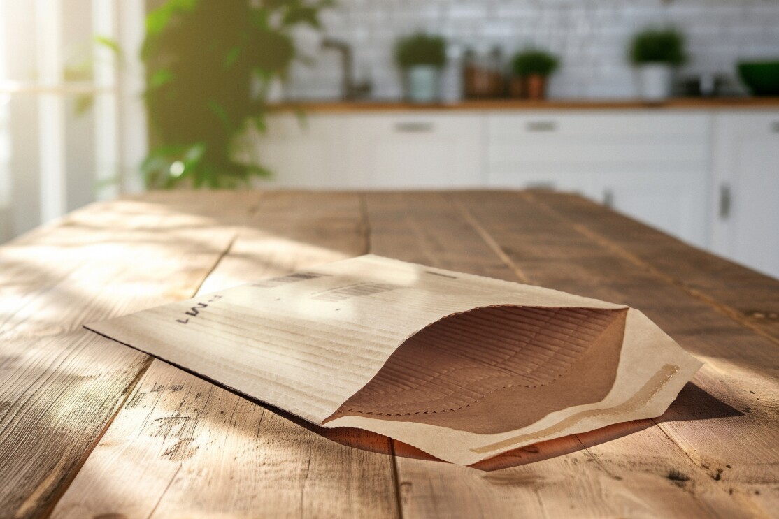 Open padded mailer shot to show texture