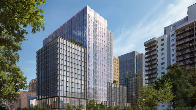 新亚马逊总部位于弗吉尼亚州阿灵顿的效果图。