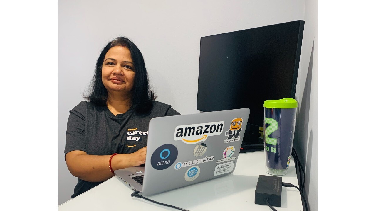 Amazon Career Day recruiter wearing a Career Day T-Shirt.
