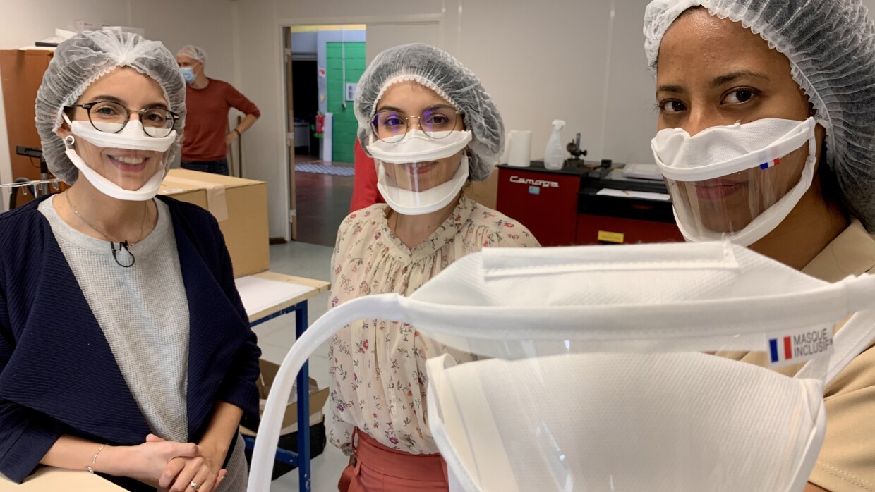 Image of inclusive masks worn in France