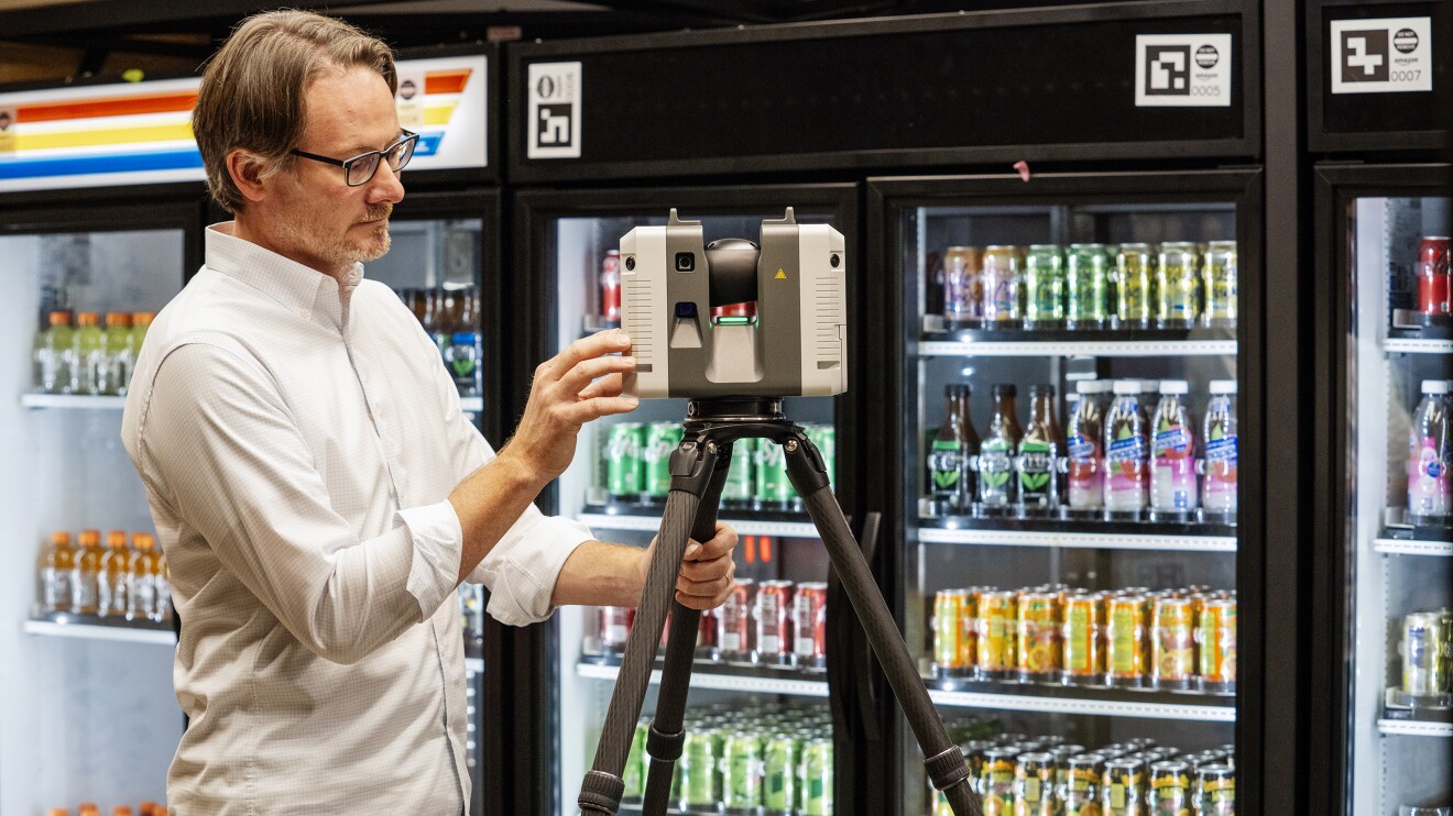 Just Walk Out Technology: LiDAR scanning device in Amazon's Just Walk Out lab in Seattle