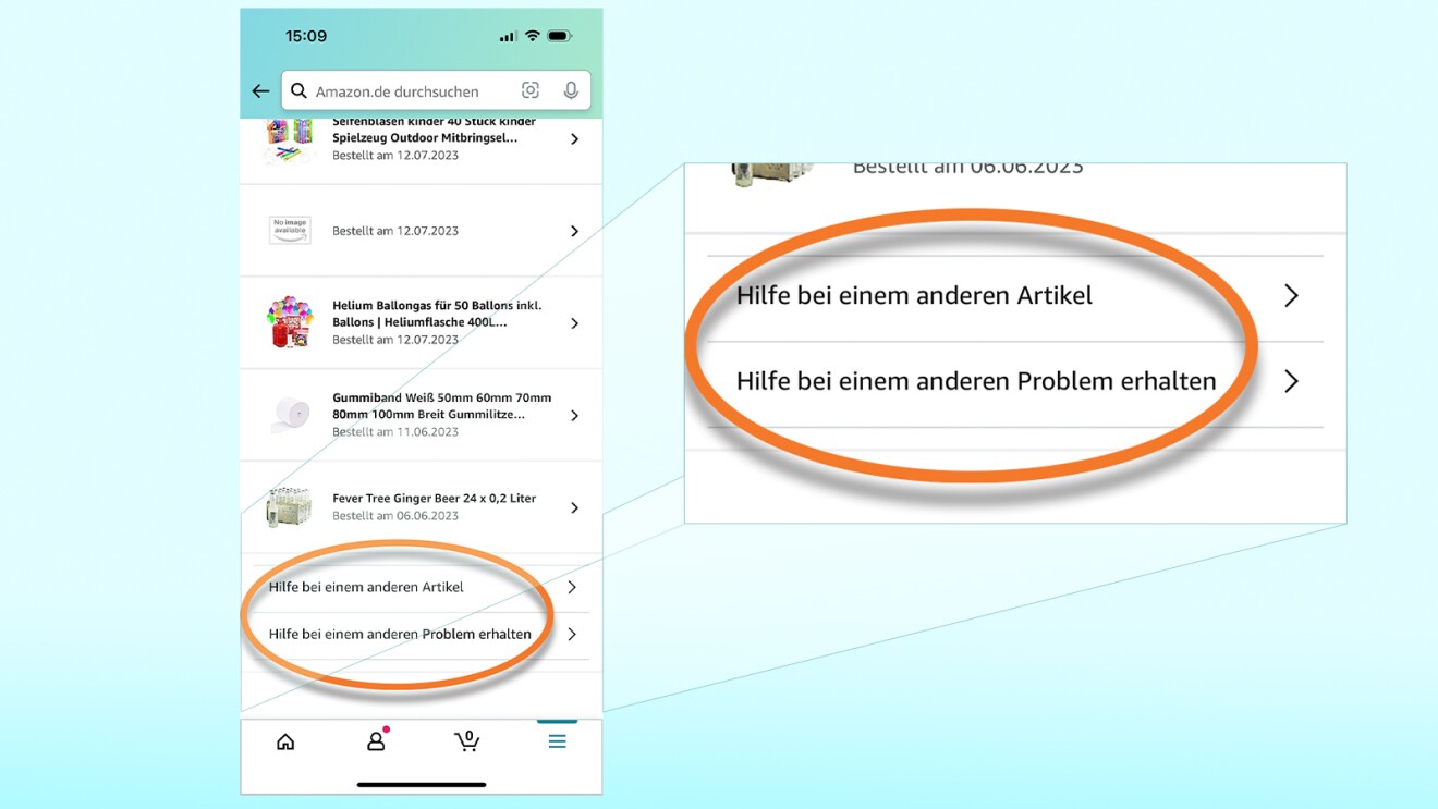 Screenshots der Amazon App