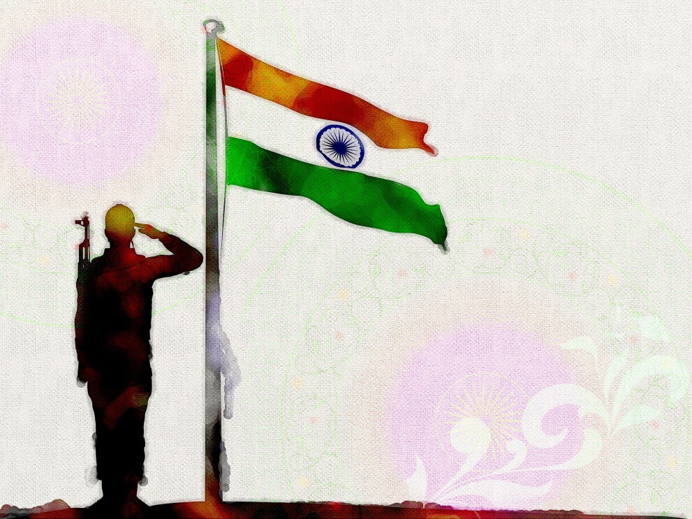 Independence Day, representative image of veteran with flag