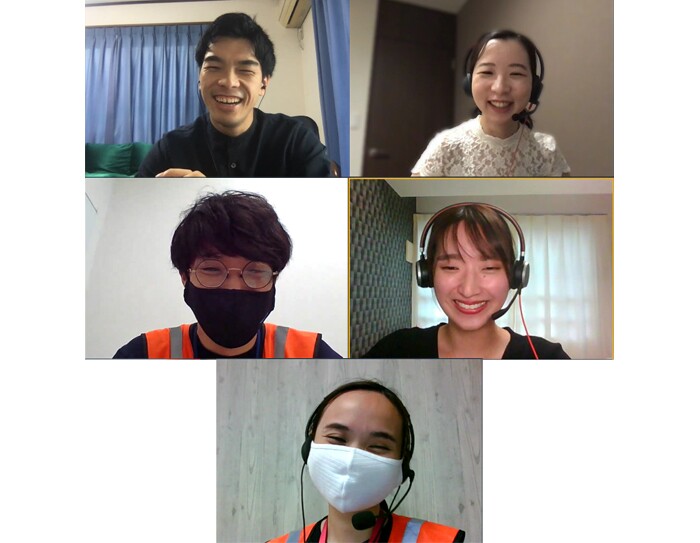 オンライン上で初めて顔を合わせたAmazon新卒社員5人