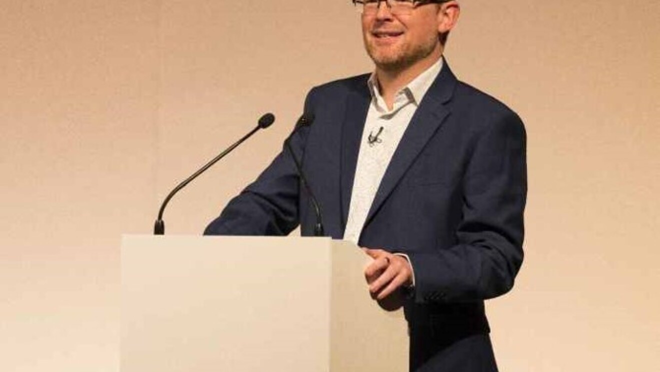 Russell George, Welsh Assembly Member and Chair of Economy, Infrastructure and Skills Committee speaking at Amazon Academy in Wales, Scotland.