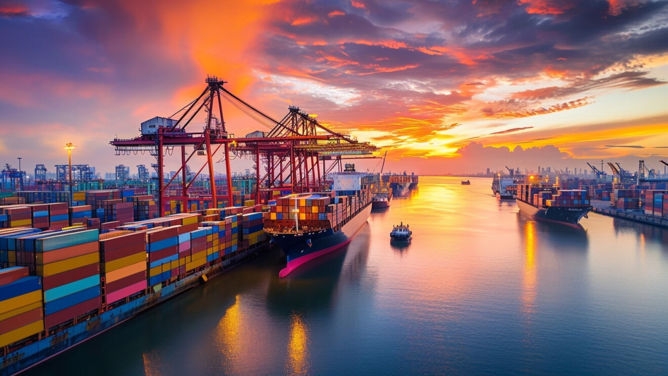 image of the port authority of singapore with containers 