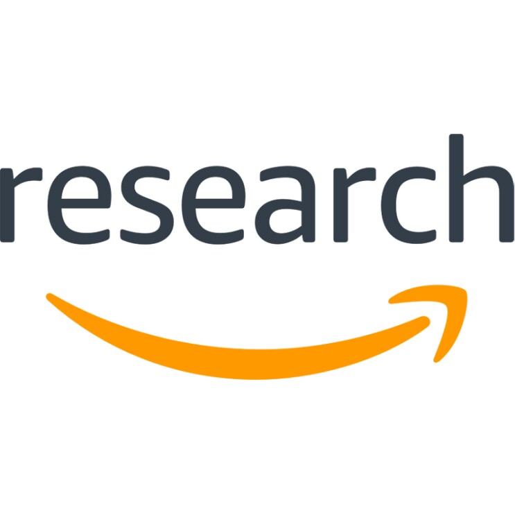 Das Amazon Research-Logo und daraunter ist das Amazon-Smile-Symbol