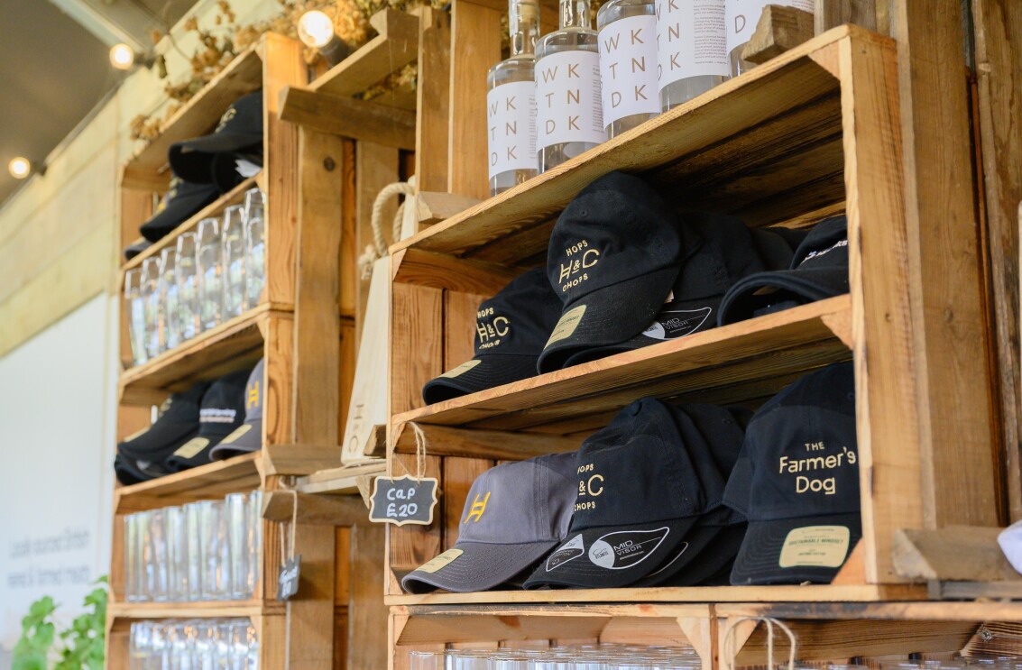 Merch on sale at The Farmer's Dog in Burford, Jeremy Clarkson's proper British pub from Clarkson's Farm season 4