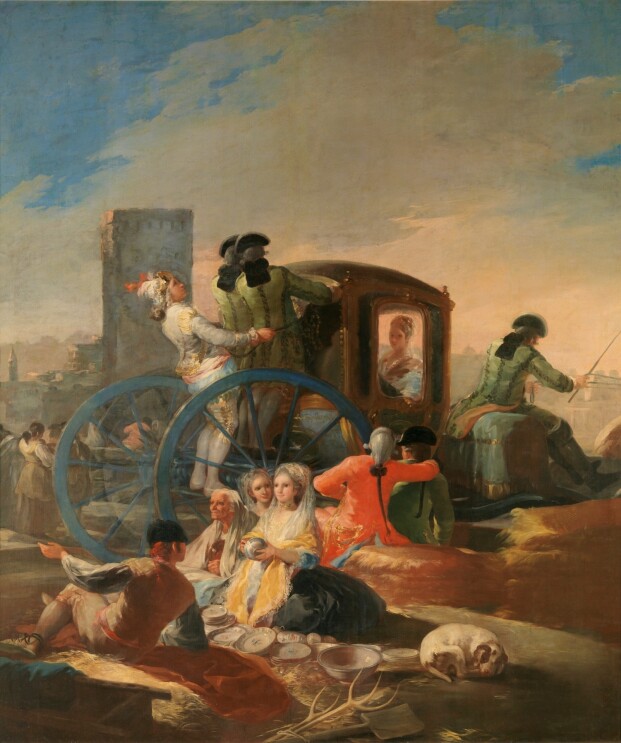 El cacharrero es una pintura de Francisco de Goya. El cacharrero es una escena compleja, que presenta la vida en la ciudad, de apariencia callejera y cotidiana. Un cacharrero valenciano, por su atuendo característico, ha distribuido su mercancía en el suelo, que vende a dos jóvenes y una vieja. Al fondo, una carroza pasa rápida, con una elegante dama en su interior, a la que miran dos caballeros sentados de espaldas.