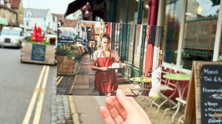 Ruby Bell im Manos Café in Oxford