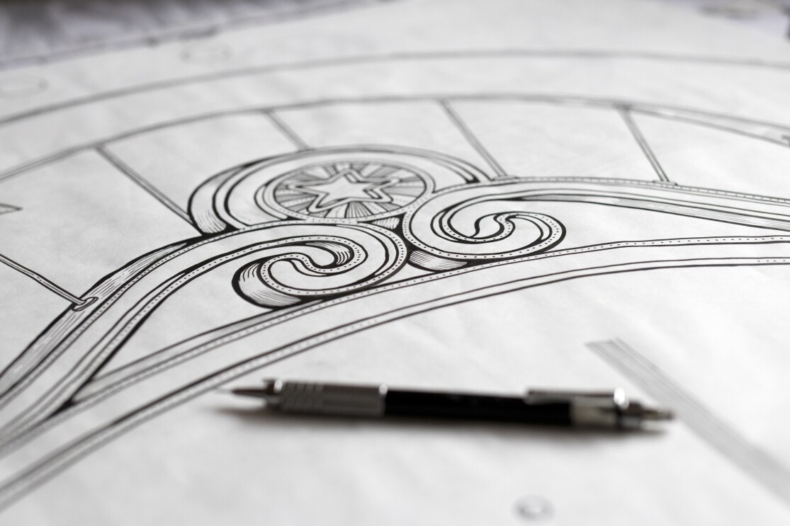 An Amazon Treasure Truck drawing by Kyler Martz. A pen rests in the foreground.