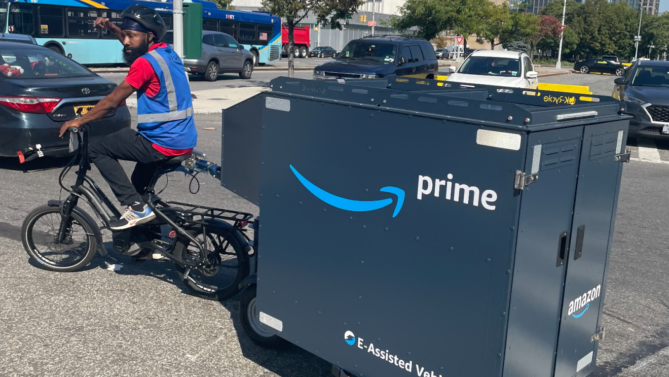 Amazon grocery delivery in NYC.