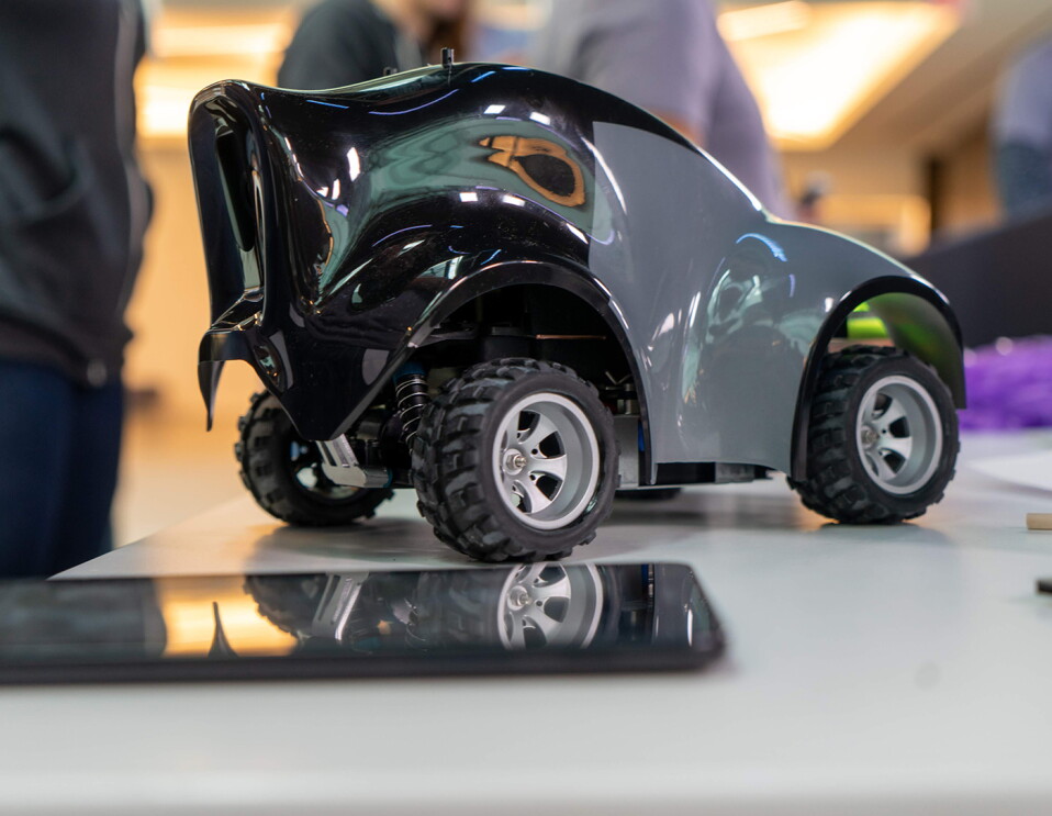 AWS DeepRacer car and track, a machine learning car with adult and kids' leagues