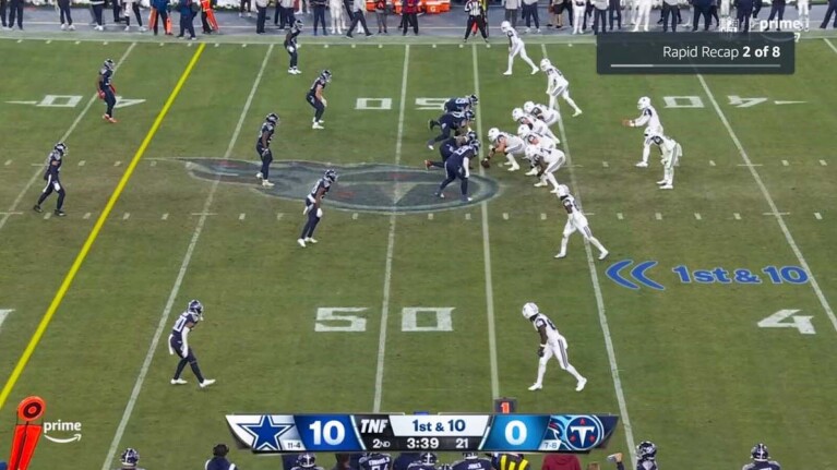 A screen showing a game for Thursday Night Football Next Gen Stats.