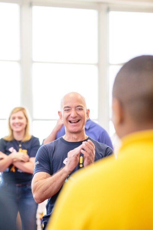 Students at Metro Nashville Public Schools enjoy a visit with Jeff Bezos as Amazon Future Engineer program announces expansion into their schools.