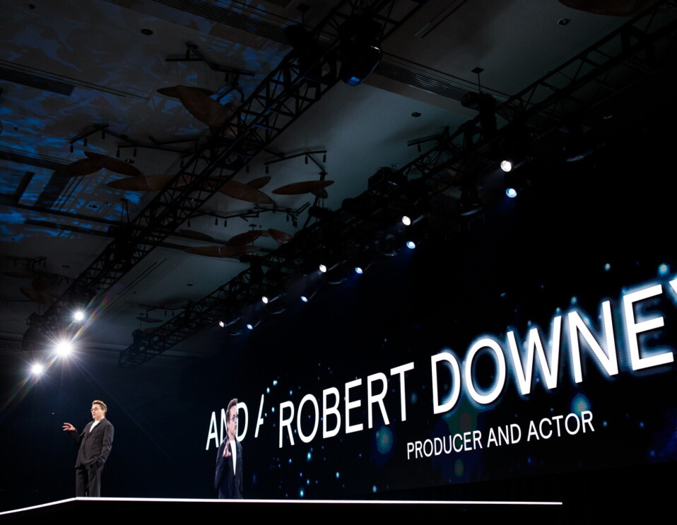 Robert Downey Jr. on stage at re:MARS
