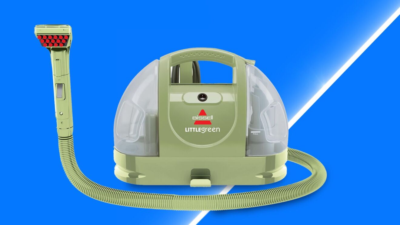 Bissell Little Green portable carpet cleaner with extended hose