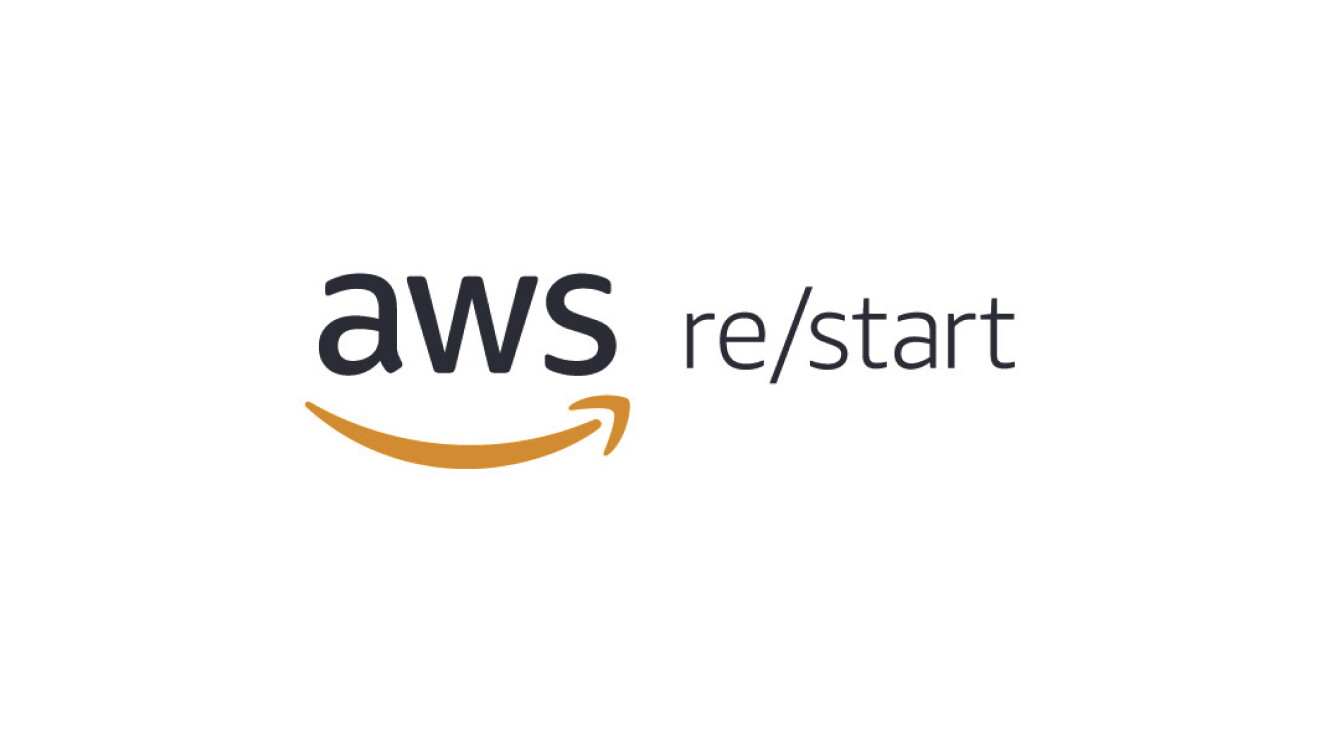 AWS Re/start logo with orange smile