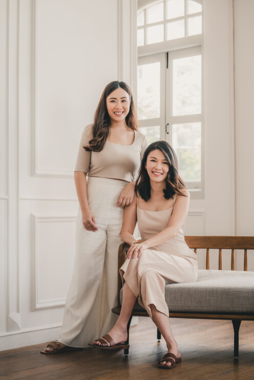 Hush Candle’s co-founders Chelsea Low (left) and Nicole Su (right, seated) 