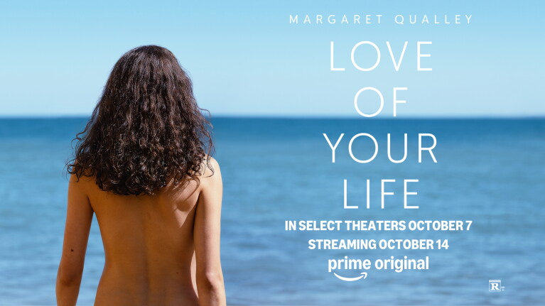 Maya, played by Margaret Qualley, stares at an open ocean.