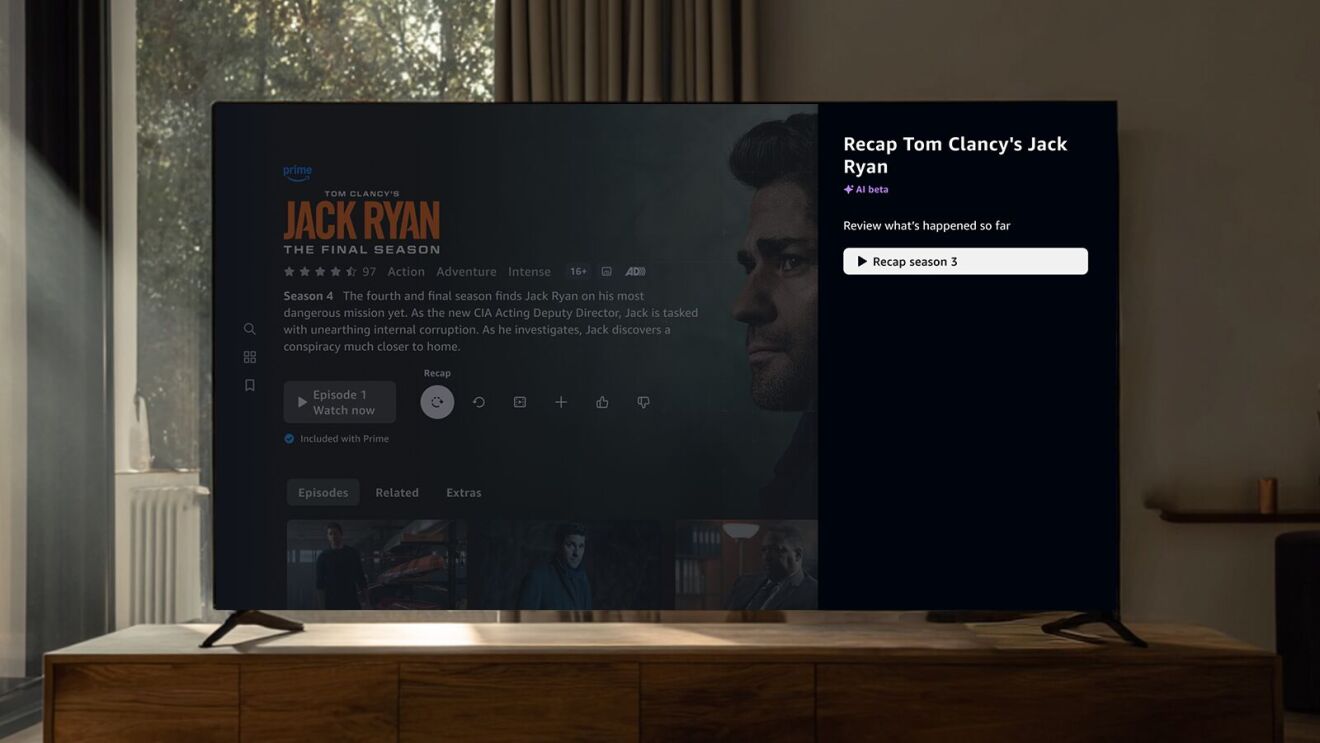 Prime Video home screen for Tom Clancy's Jack Ryan final season