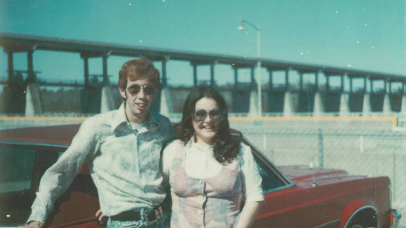 Vintage photograph of a married man and women from more than 30 years ago