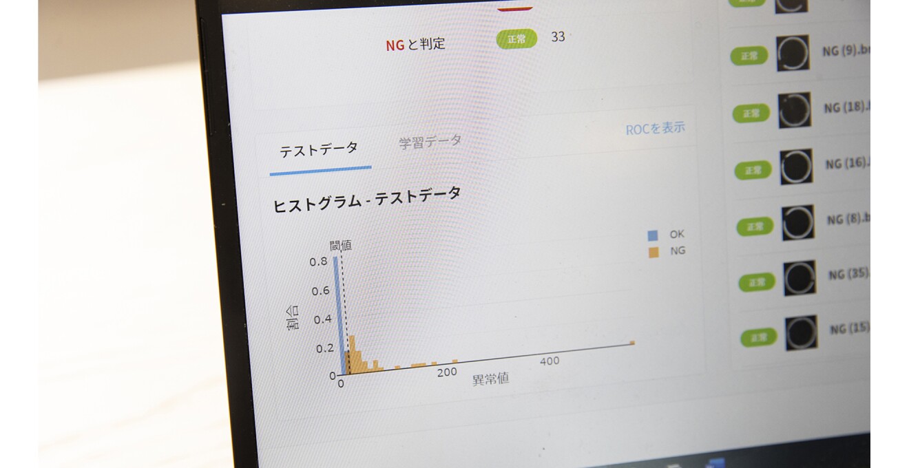 グラフを表示するシステムの画面
