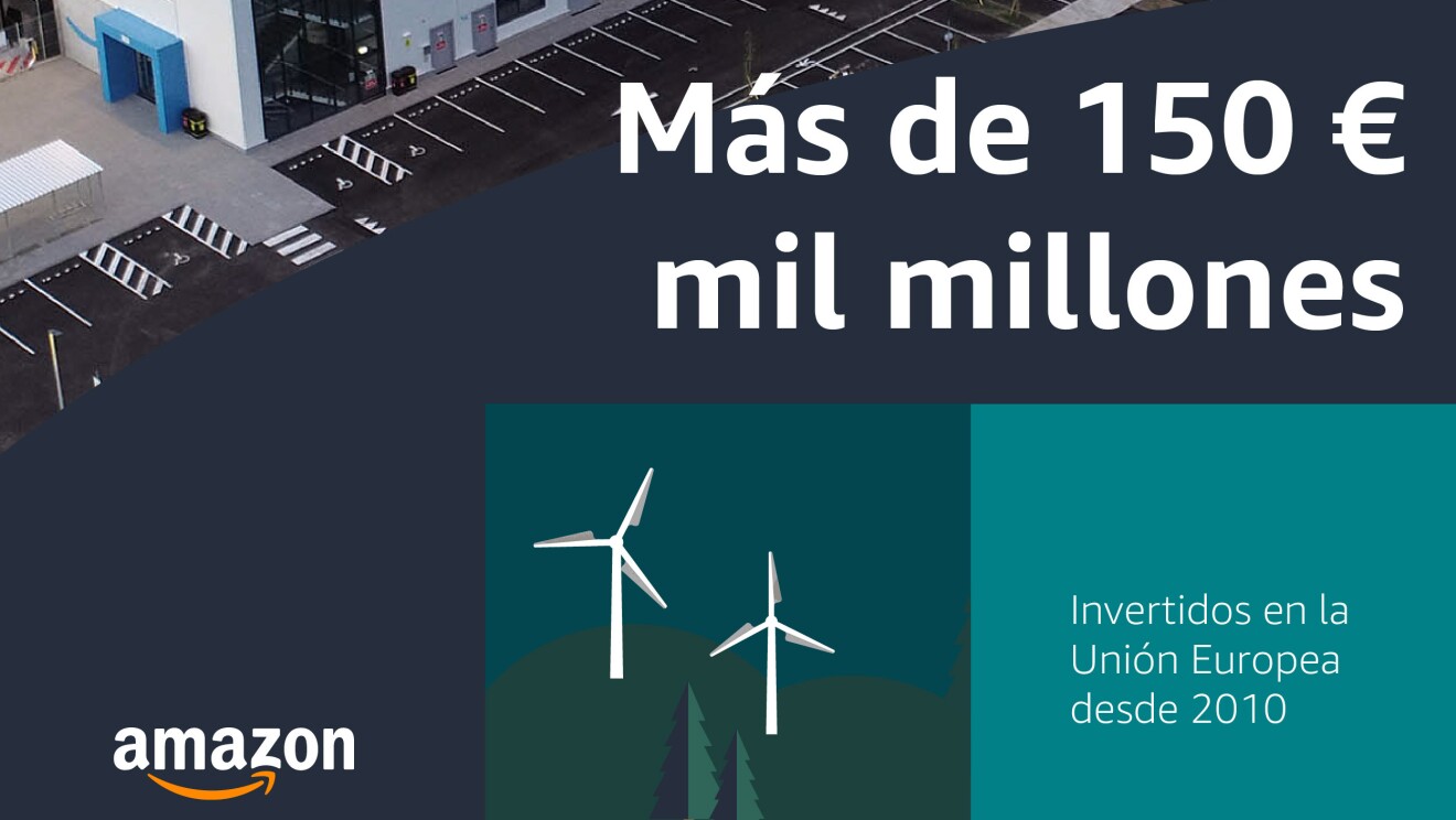 Infografía con una foto de fondo y en el faldón inferior este texto: Más de 150 mil millones de eruos invertidos en a Unión Europea desde 2010.