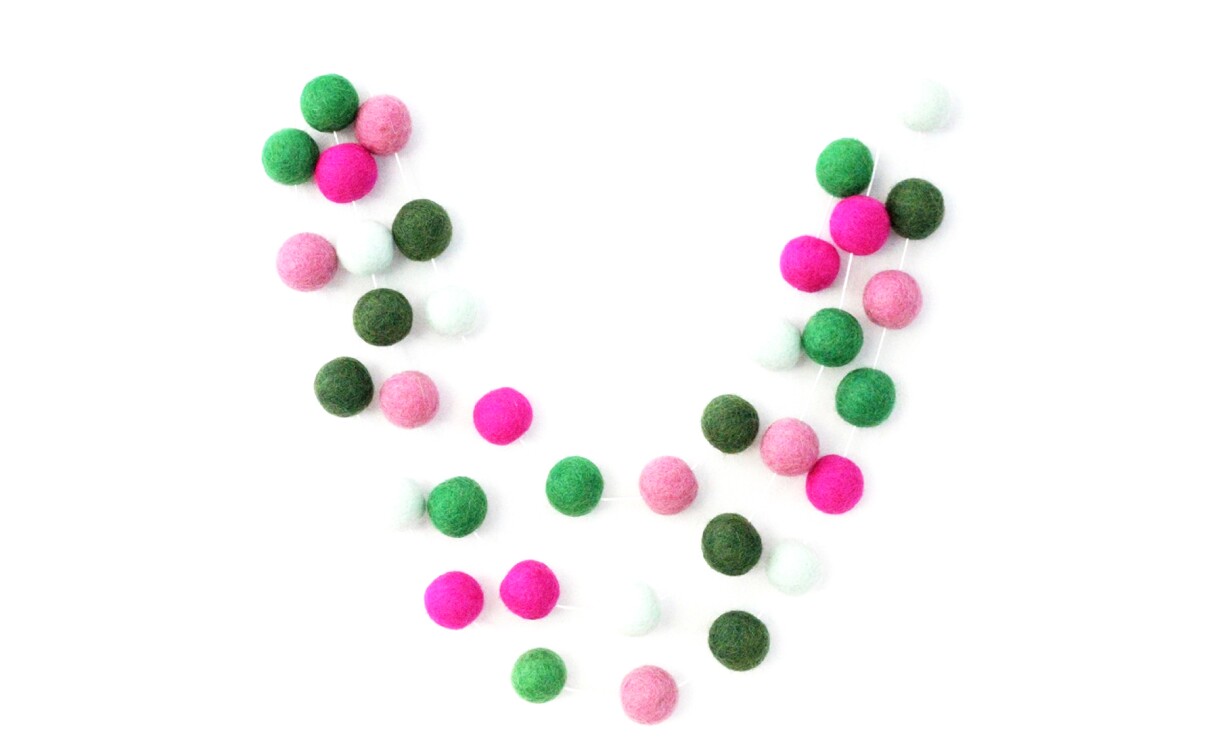 Felt ball garlands from Sheep Farm Felt