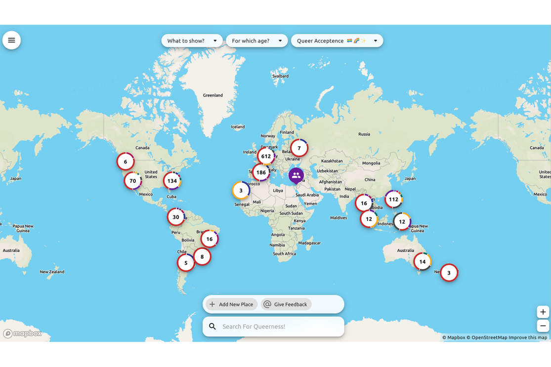 桌面监视器屏幕上的QueerMap体验截图
